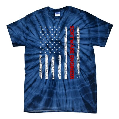 Software Engineer USA Flag Tie-Dye T-Shirt