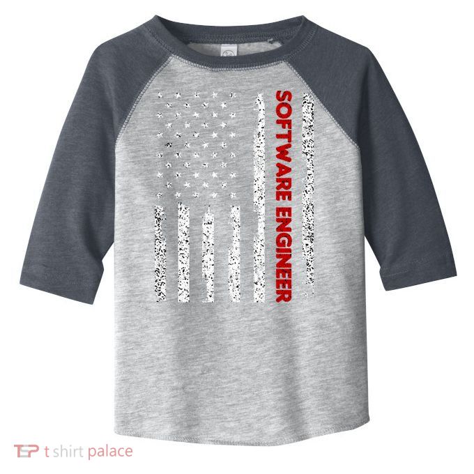 Software Engineer USA Flag Toddler Fine Jersey T-Shirt