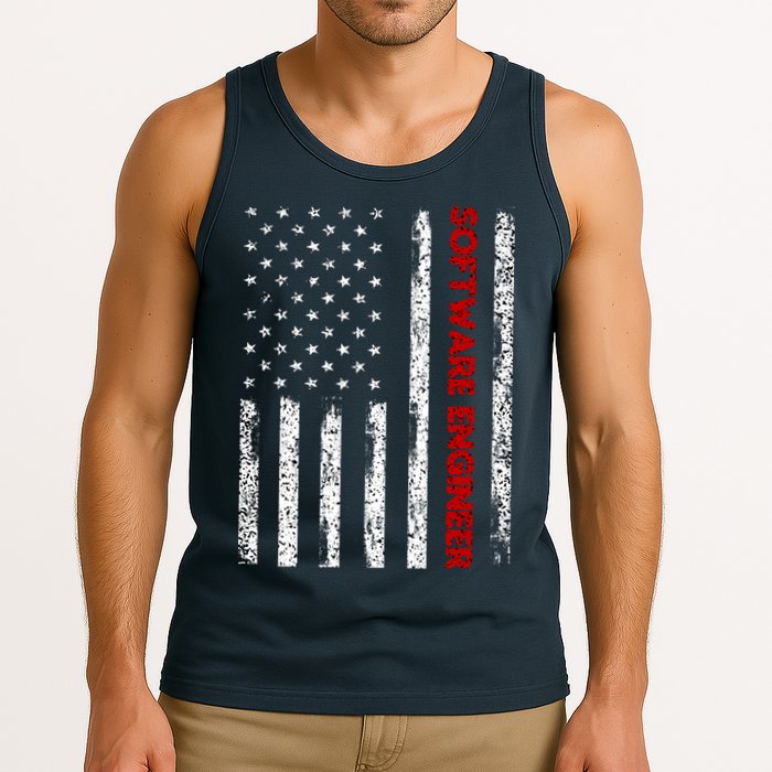 Software Engineer USA Flag Tank Top