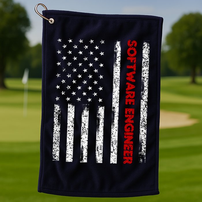 Software Engineer USA Flag Golf Towel