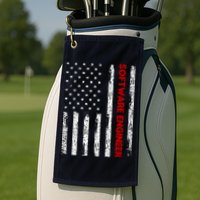 Software Engineer USA Flag Golf Towel