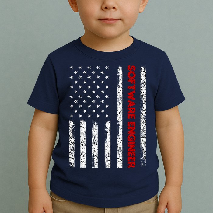 Software Engineer USA Flag Toddler T-Shirt