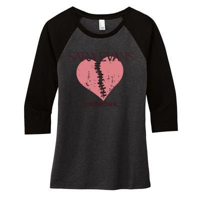 Sara Evans Unbroke Women's Tri-Blend 3/4-Sleeve Raglan Shirt