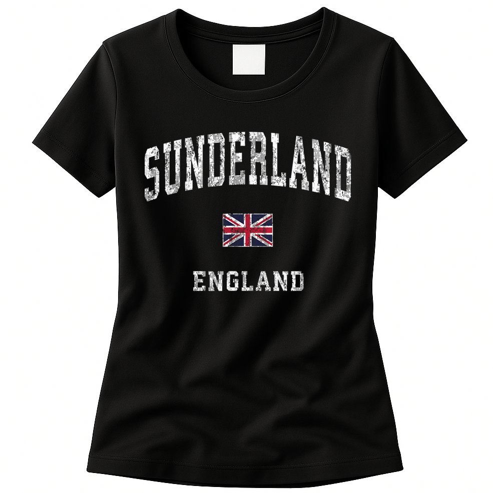 Sunderland England Vintage Athletic Sports Design Womens T-Shirt