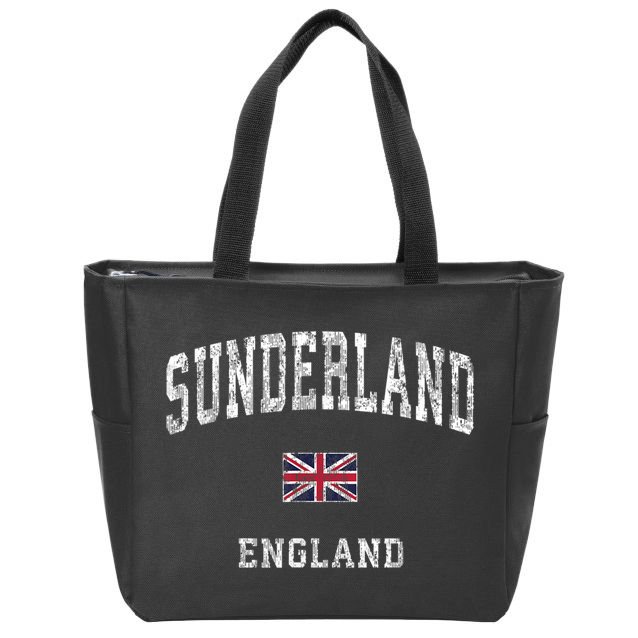 Sunderland England Vintage Athletic Sports Design Zip Tote Bag