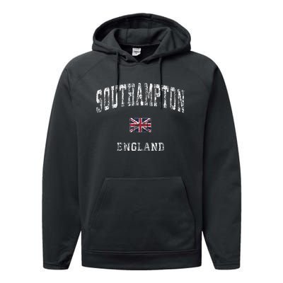 Southampton England Vintage Athletic Sports Design Performance Fleece Hoodie