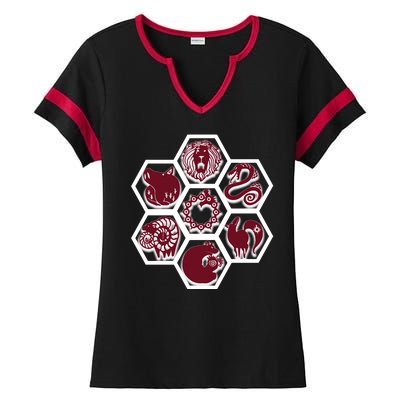 Seven Deadly Sins Emblems Ladies Halftime Notch Neck Tee