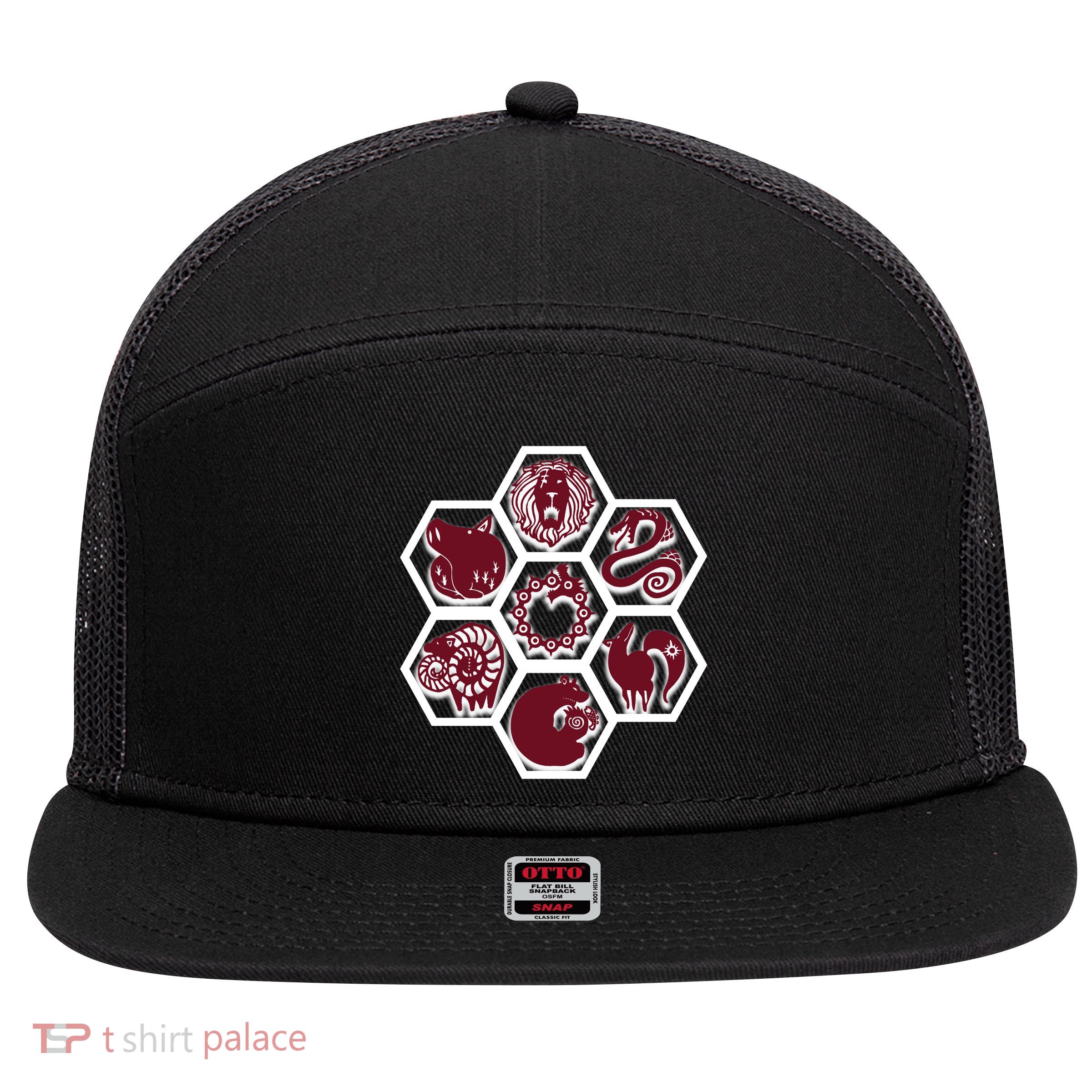 Seven Deadly Sins Emblems 7 Panel Mesh Trucker Snapback Hat