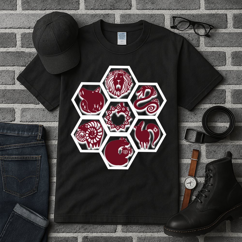 Seven Deadly Sins Emblems Tall T-Shirt