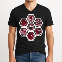 Seven Deadly Sins Emblems V-Neck T-Shirt