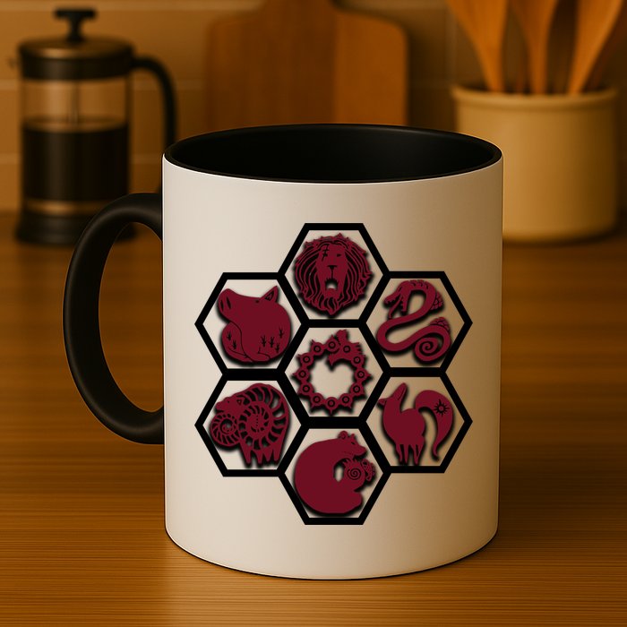 Seven Deadly Sins Emblems Mug