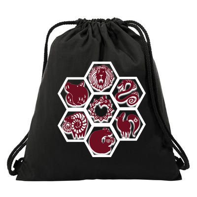 Seven Deadly Sins Emblems Drawstring Bag