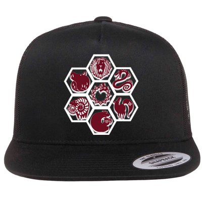 Seven Deadly Sins Emblems Flat Bill Trucker Hat