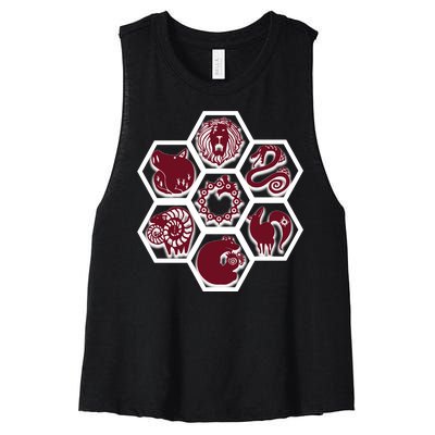 Seven Deadly Sins Emblems Women's Racerback Cropped Tank