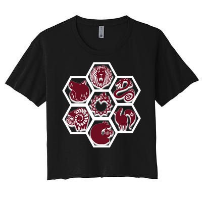 Seven Deadly Sins Emblems Women's Crop Top Tee