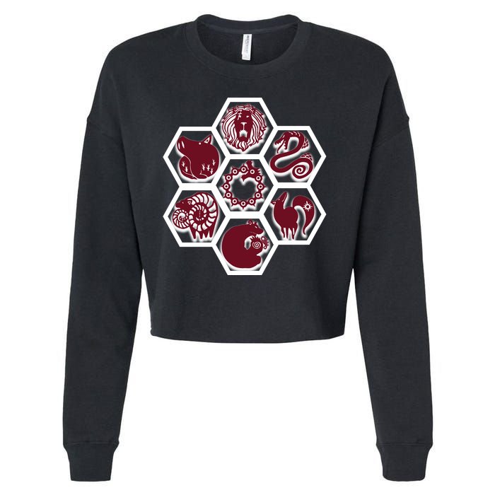 Seven Deadly Sins Emblems Cropped Pullover Crew