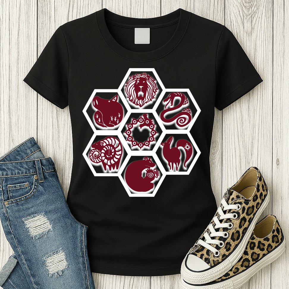 Seven Deadly Sins Emblems Womens T-Shirt