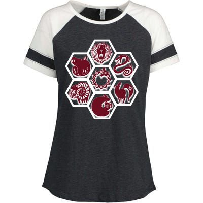 Seven Deadly Sins Emblems Enza Ladies Jersey Colorblock Tee