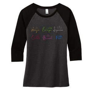 Six Ex Wives Of Henry Viii Signatures & Crowns Women's Tri-Blend 3/4-Sleeve Raglan Shirt