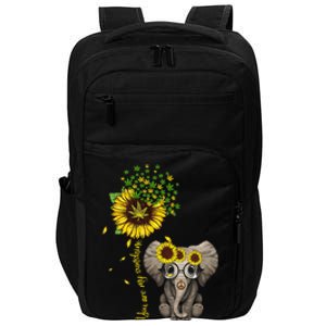 Sunflower Elephant Weed Leaf Canabis 420 Marijuana Impact Tech Backpack