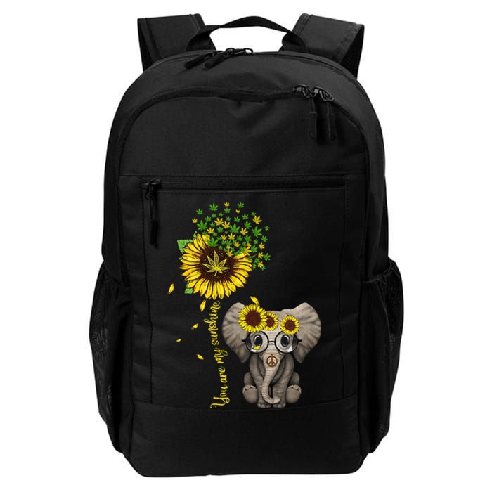 Sunflower Elephant Weed Leaf Canabis 420 Marijuana Daily Commute Backpack