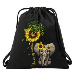 Sunflower Elephant Weed Leaf Canabis 420 Marijuana Drawstring Bag