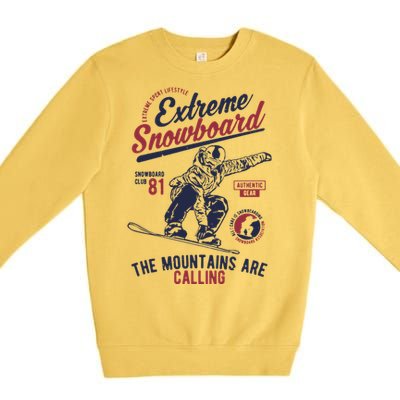 Snowboard Extreme Winter Sport Snowboarder Gift Premium Crewneck Sweatshirt