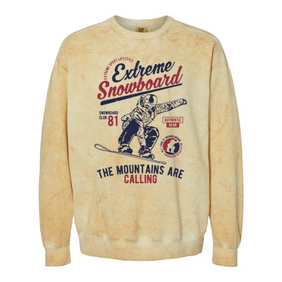 Snowboard Extreme Winter Sport Snowboarder Gift Colorblast Crewneck Sweatshirt