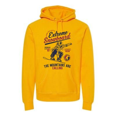 Snowboard Extreme Winter Sport Snowboarder Gift Premium Hoodie