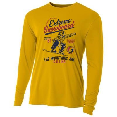 Snowboard Extreme Winter Sport Snowboarder Gift Cooling Performance Long Sleeve Crew