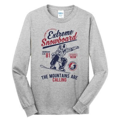 Snowboard Extreme Winter Sport Snowboarder Gift Tall Long Sleeve T-Shirt