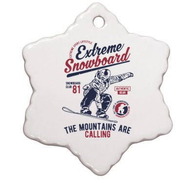 Snowboard Extreme Winter Sport Snowboarder Gift Ceramic Star Ornament