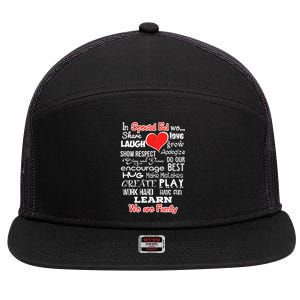 Special Education We Are Family School Teacher Gift 7 Panel Mesh Trucker Snapback Hat