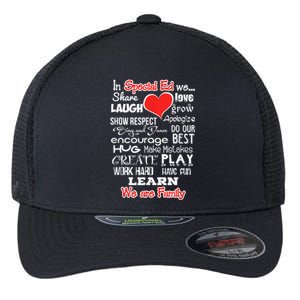 Special Education We Are Family School Teacher Gift Flexfit Unipanel Trucker Cap