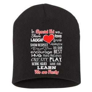 Special Education We Are Family School Teacher Gift Short Acrylic Beanie