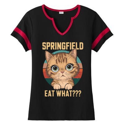 Springfield Eat What TheyRe Eating Dogs Cats Pets Trump Ladies Halftime Notch Neck Tee