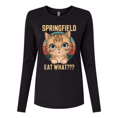 Springfield Eat What TheyRe Eating Dogs Cats Pets Trump Womens Cotton Relaxed Long Sleeve T-Shirt