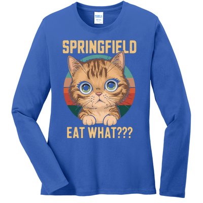 Springfield Eat What TheyRe Eating Dogs Cats Pets Trump Ladies Long Sleeve Shirt