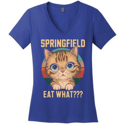 Springfield Eat What TheyRe Eating Dogs Cats Pets Trump Women's V-Neck T-Shirt