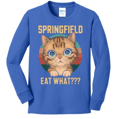 Springfield Eat What TheyRe Eating Dogs Cats Pets Trump Kids Long Sleeve Shirt