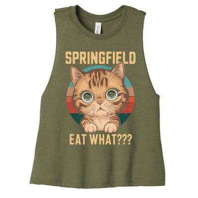 Springfield Eat What TheyRe Eating Dogs Cats Pets Trump Women's Racerback Cropped Tank