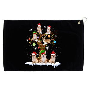 Santa Elf Welsh Corgi Dog On Tree Christmas Decorations Xmas Cool Gift Grommeted Golf Towel