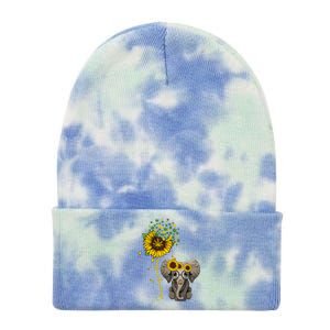 Sunflower Elephant Weed Leaf Canabis 420 Marijuana Tie Dye 12in Knit Beanie