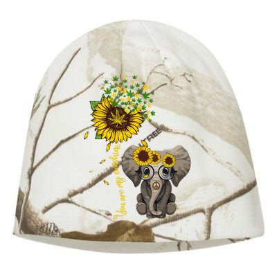 Sunflower Elephant Weed Leaf Canabis 420 Marijuana Kati - Camo Knit Beanie