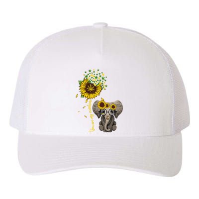 Sunflower Elephant Weed Leaf Canabis 420 Marijuana Yupoong Adult 5-Panel Trucker Hat