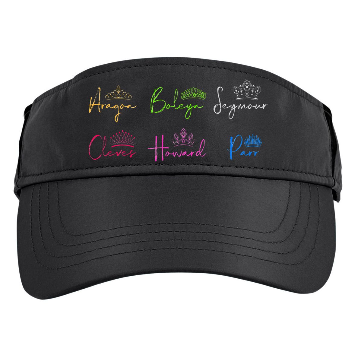 Six Ex Wives of Henry VIII Signatures & Crowns Adult Drive Performance Visor