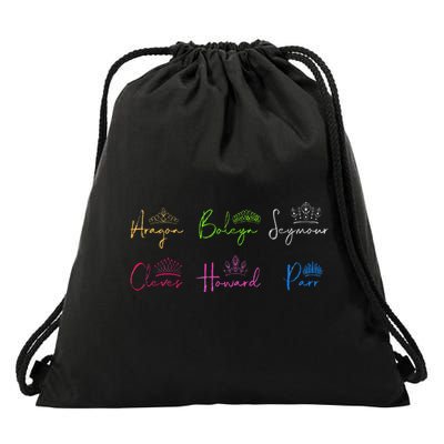 Six Ex Wives of Henry VIII Signatures & Crowns Drawstring Bag