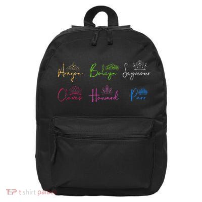 Six Ex Wives of Henry VIII Signatures & Crowns 16 in Basic Backpack