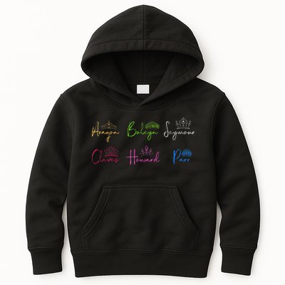 Six Ex Wives of Henry VIII Signatures & Crowns Kids Hoodie