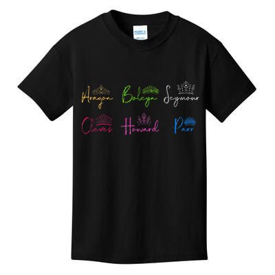 Six Ex Wives of Henry VIII Signatures & Crowns Kids T-Shirt